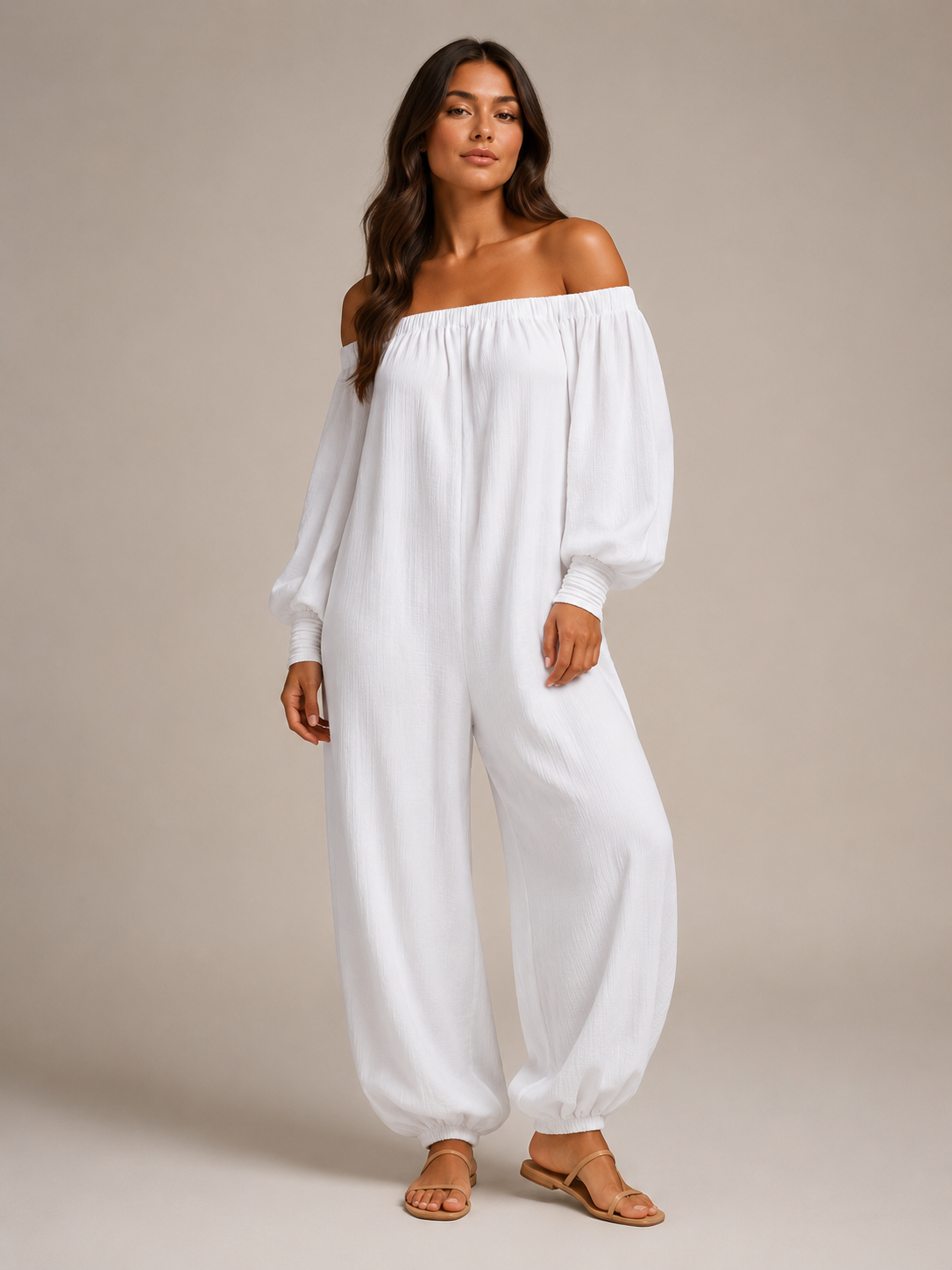 Loovay Swaya Off-Shoulder Jumpsuit, Ruime Pasvorm