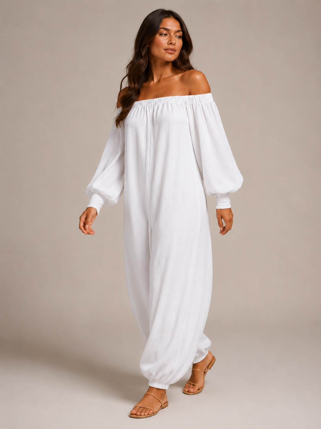Loovay Swaya Off-Shoulder Jumpsuit, Ruime Pasvorm