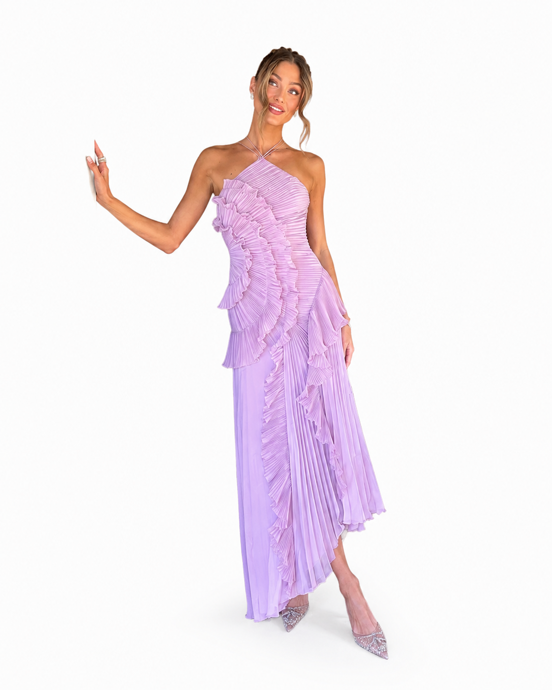 Loovay Amelisse Jurk, Plissé Maxi