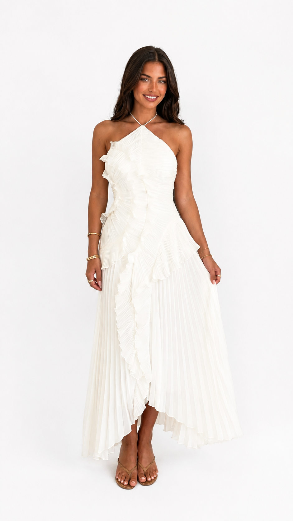 Loovay Amelisse Jurk, Plissé Maxi
