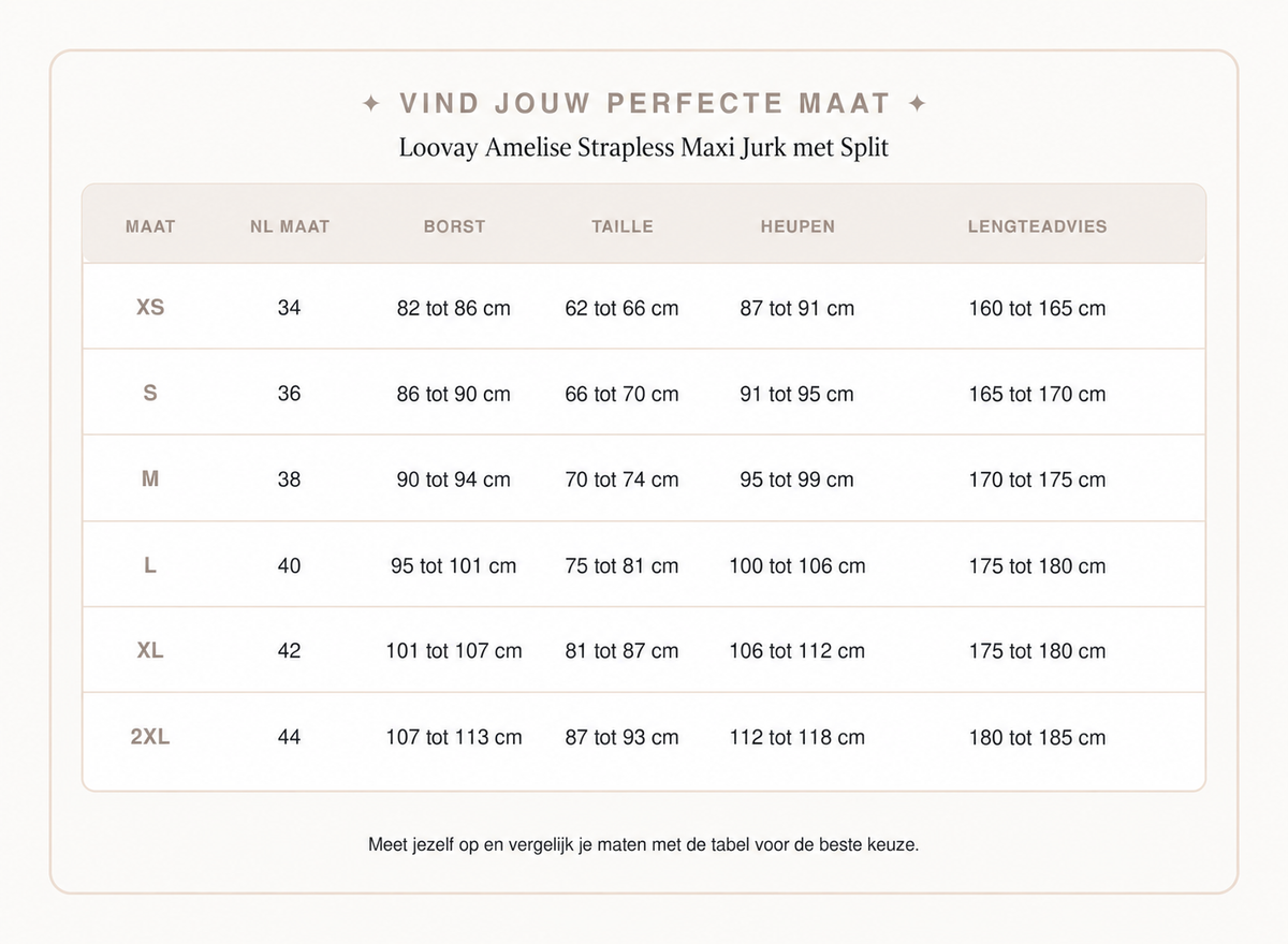 Loovay Amelise Strapless Maxi Jurk met Split