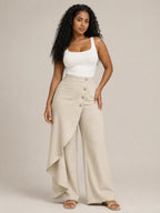 Loovay Sorelia Palazzobroek, Hoge Taille met Knoopdetails
