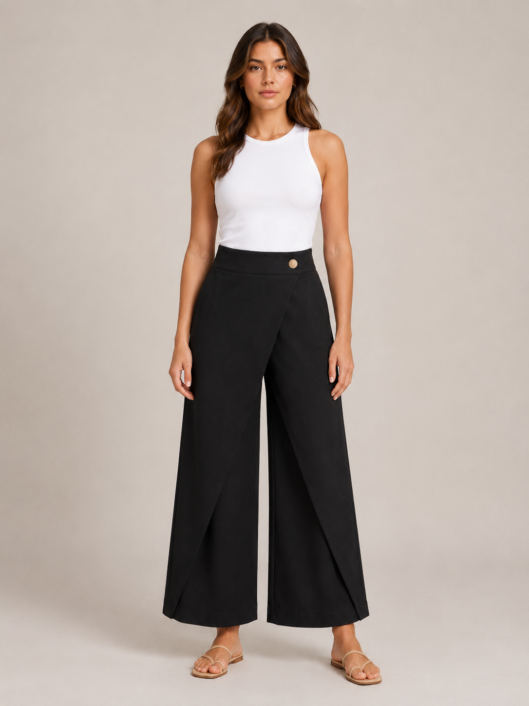 Loovay Nivelle Katoenen Broek met Elastische Taille