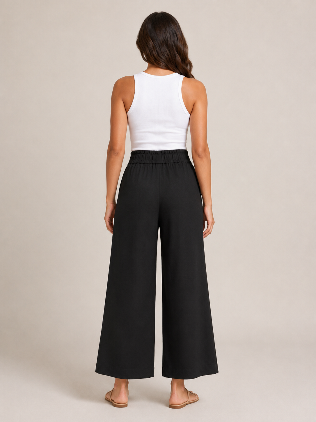 Loovay Nivelle Katoenen Broek met Elastische Taille