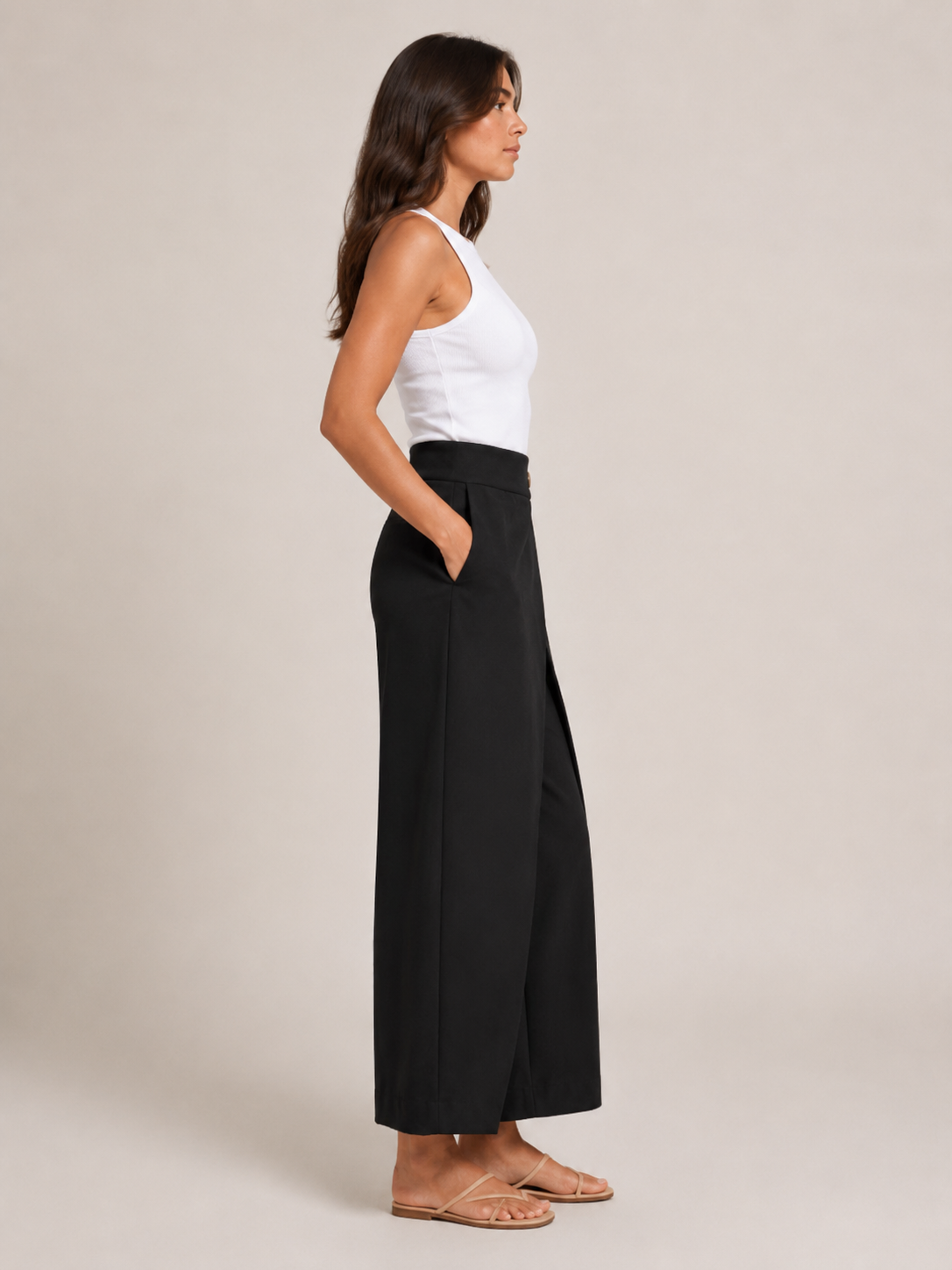Loovay Nivelle Katoenen Broek met Elastische Taille