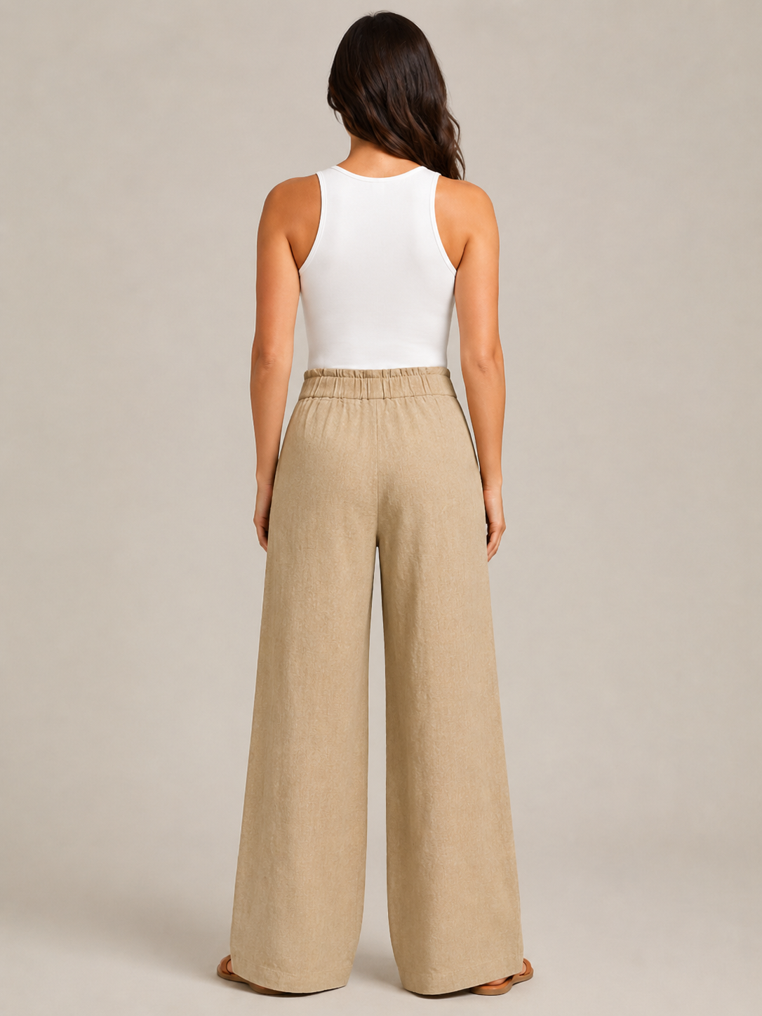 Loovay Nivelle Katoenen Broek met Elastische Taille