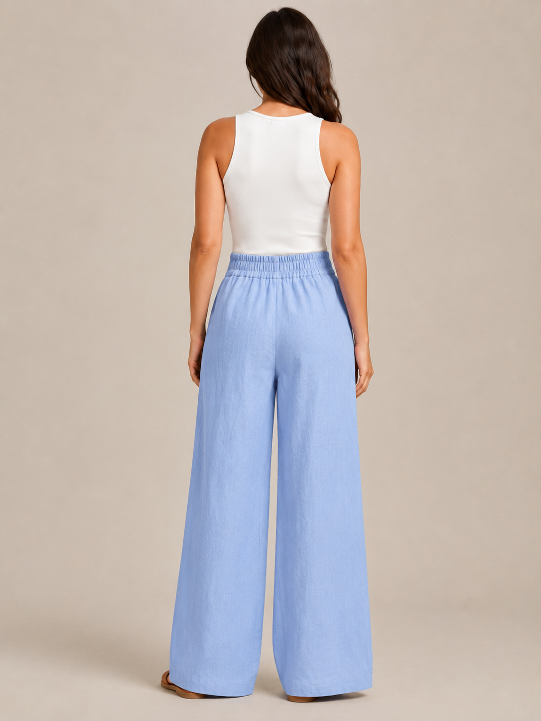Loovay Nivelle Katoenen Broek met Elastische Taille