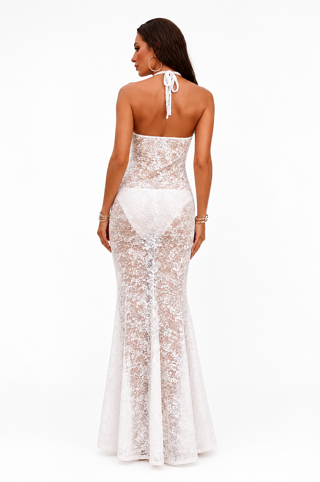 Loovay Liora Cover-up Jurk, Kanten Maxi