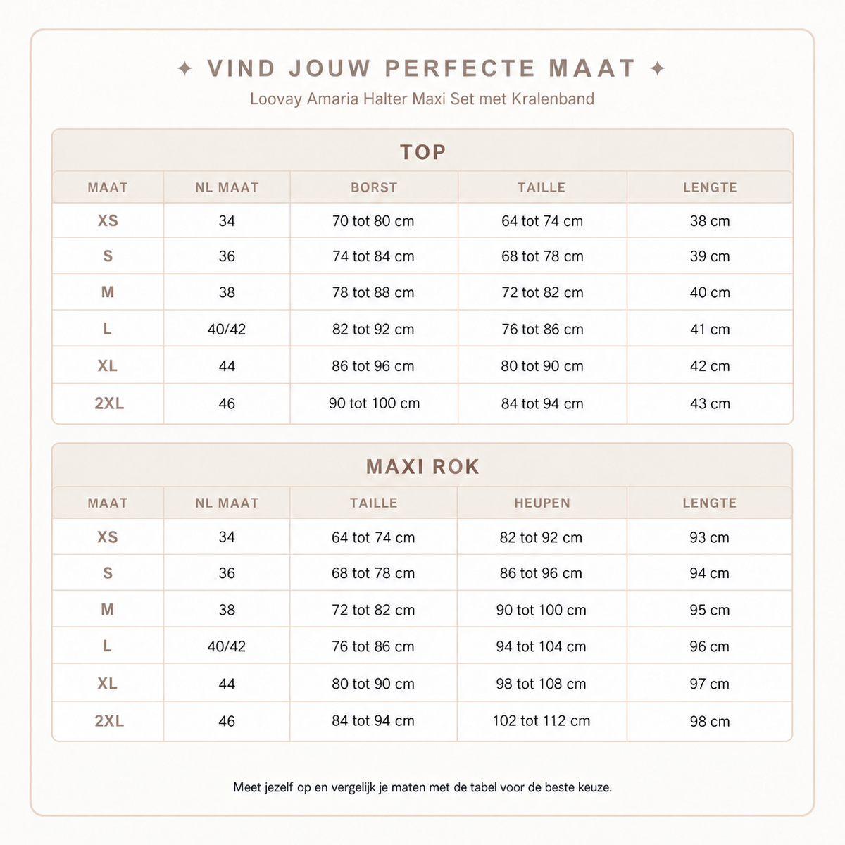 Loovay Amaria Halter Maxi Set met Kralenband