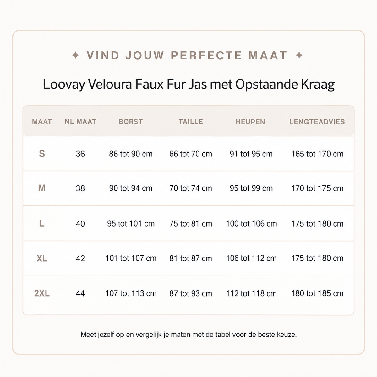 Loovay Veloura Faux Fur Jas met Opstaande Kraag