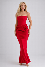 Loovay Sculpt, Strapless Maxi-Jurk met Corsetdetails