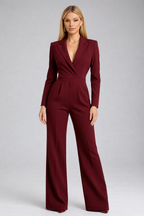 Loovay Rhea Jumpsuit, Elegante V Hals
