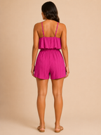 Loovay Alenise Korte Jumpsuit met Gerimpeld Bovenstuk