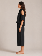 Loovay Viorena Set met Cold Shoulder Top en Culotte