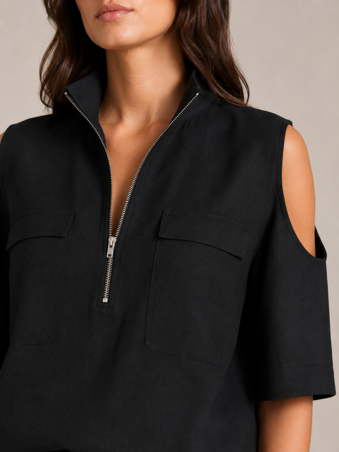 Loovay Viorena Set met Cold Shoulder Top en Culotte