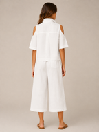 Loovay Viorena Set met Cold Shoulder Top en Culotte