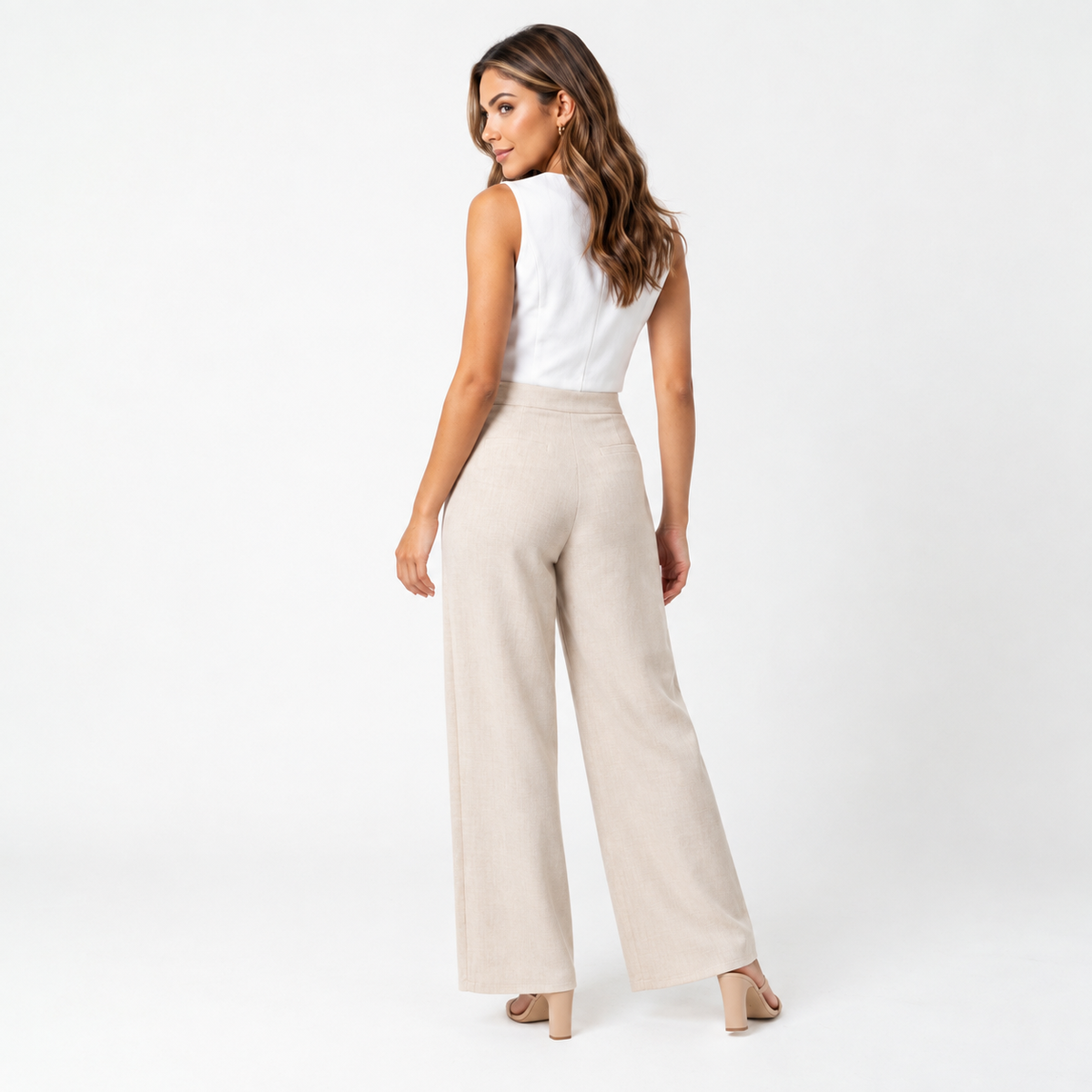 Loovay Cropped Broek, Hoge Taille Pasvorm