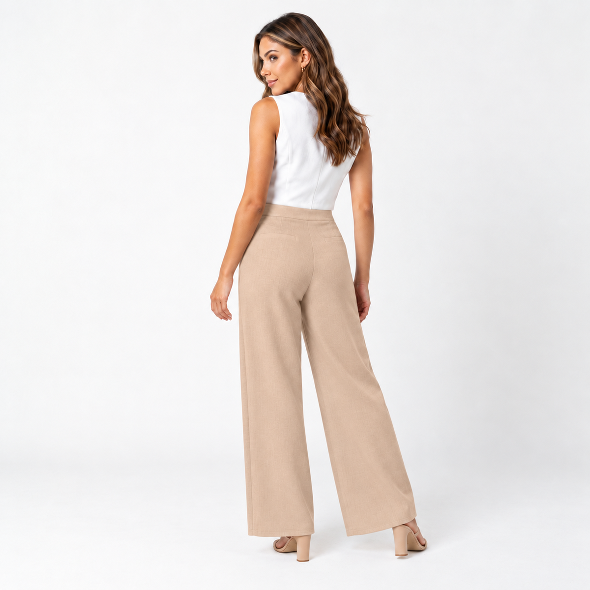 Loovay Cropped Broek, Hoge Taille Pasvorm