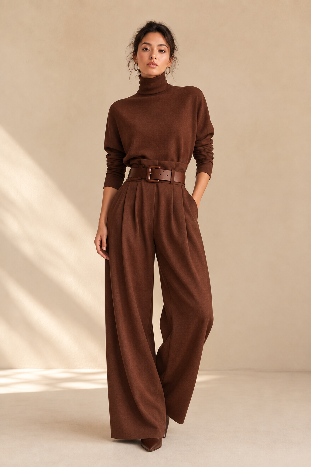 Loovay Avenor Tweedelige Set, Coltrui & Wide Leg Broek