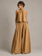 Loovay Zarevia Halterset met Wide Leg Broek