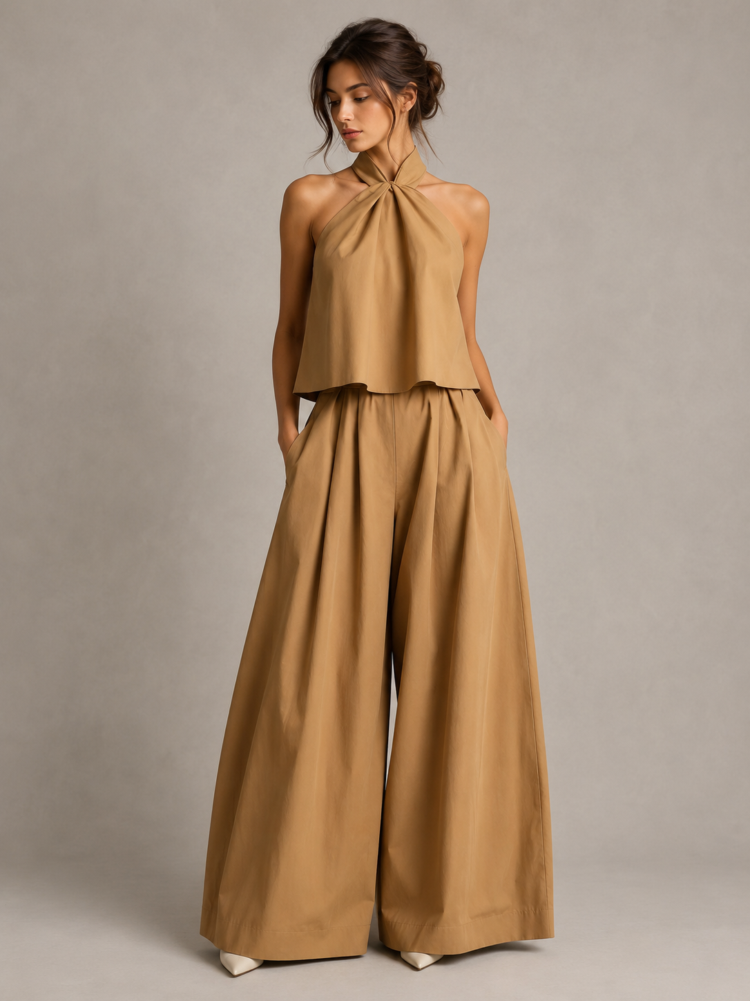 Loovay Zarevia Halterset met Wide Leg Broek