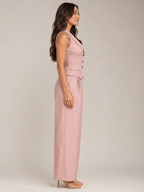 Loovay Velisse Tweedelige Set, Gilet en Wide Leg Pantalon