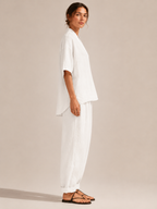 Loovay Avienne Set met V Hals Top en Wijde Broek