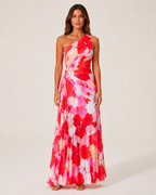 Loovay Florévia, One Shoulder Maxi-Jurk met Bloemenprint