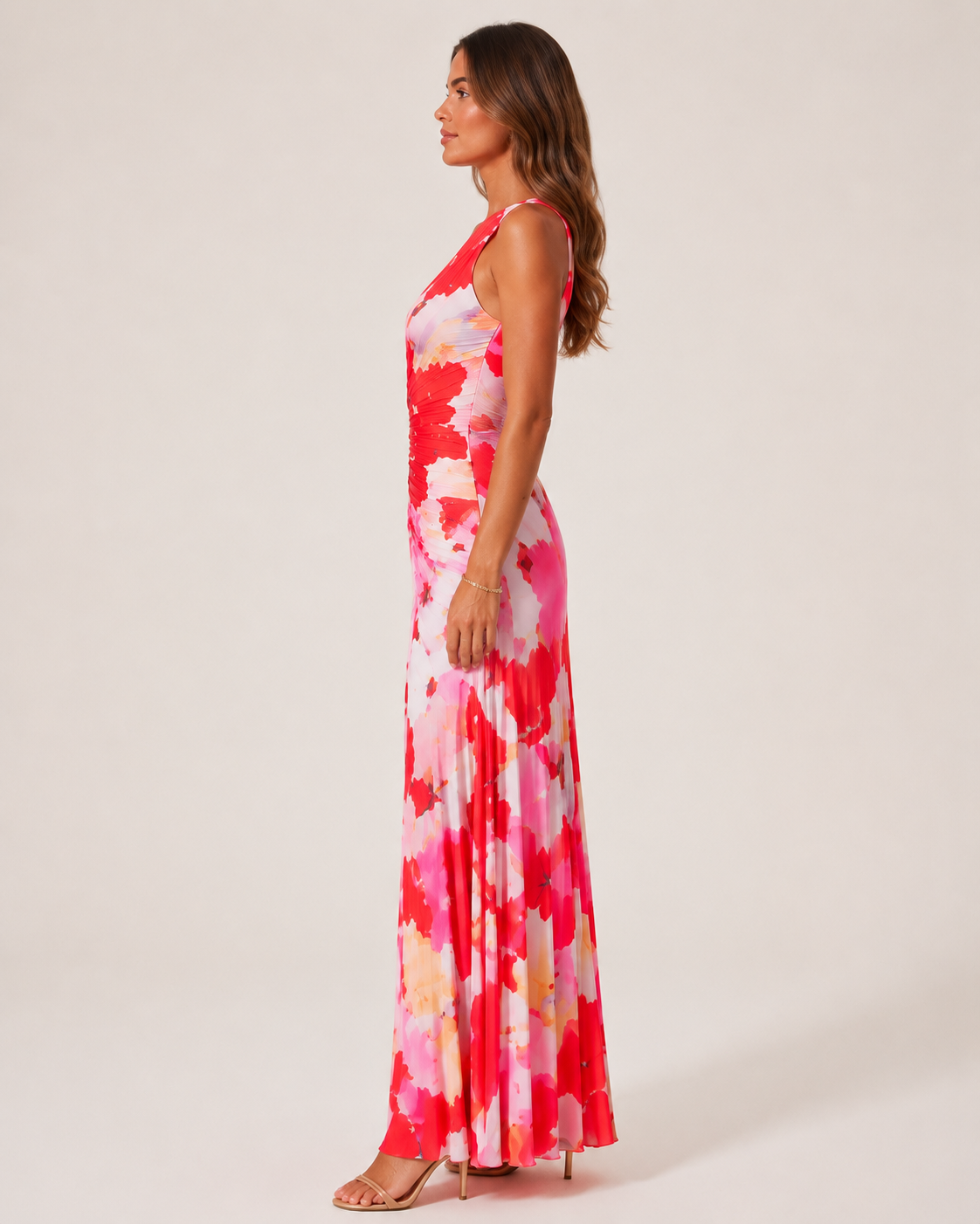 Loovay Florévia, One Shoulder Maxi-Jurk met Bloemenprint