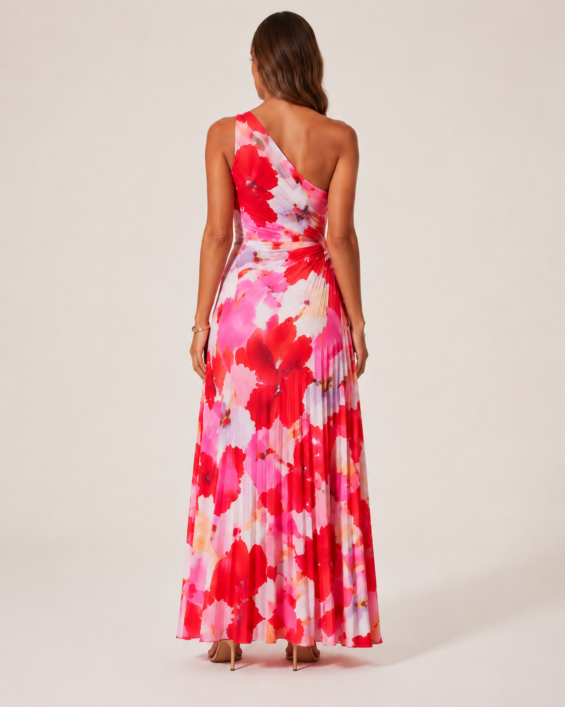 Loovay Florévia, One Shoulder Maxi-Jurk met Bloemenprint