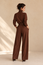 Loovay Avenor Tweedelige Set, Coltrui & Wide Leg Broek