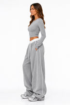 Loovay Riva Lounge Set met Wide Leg Broek