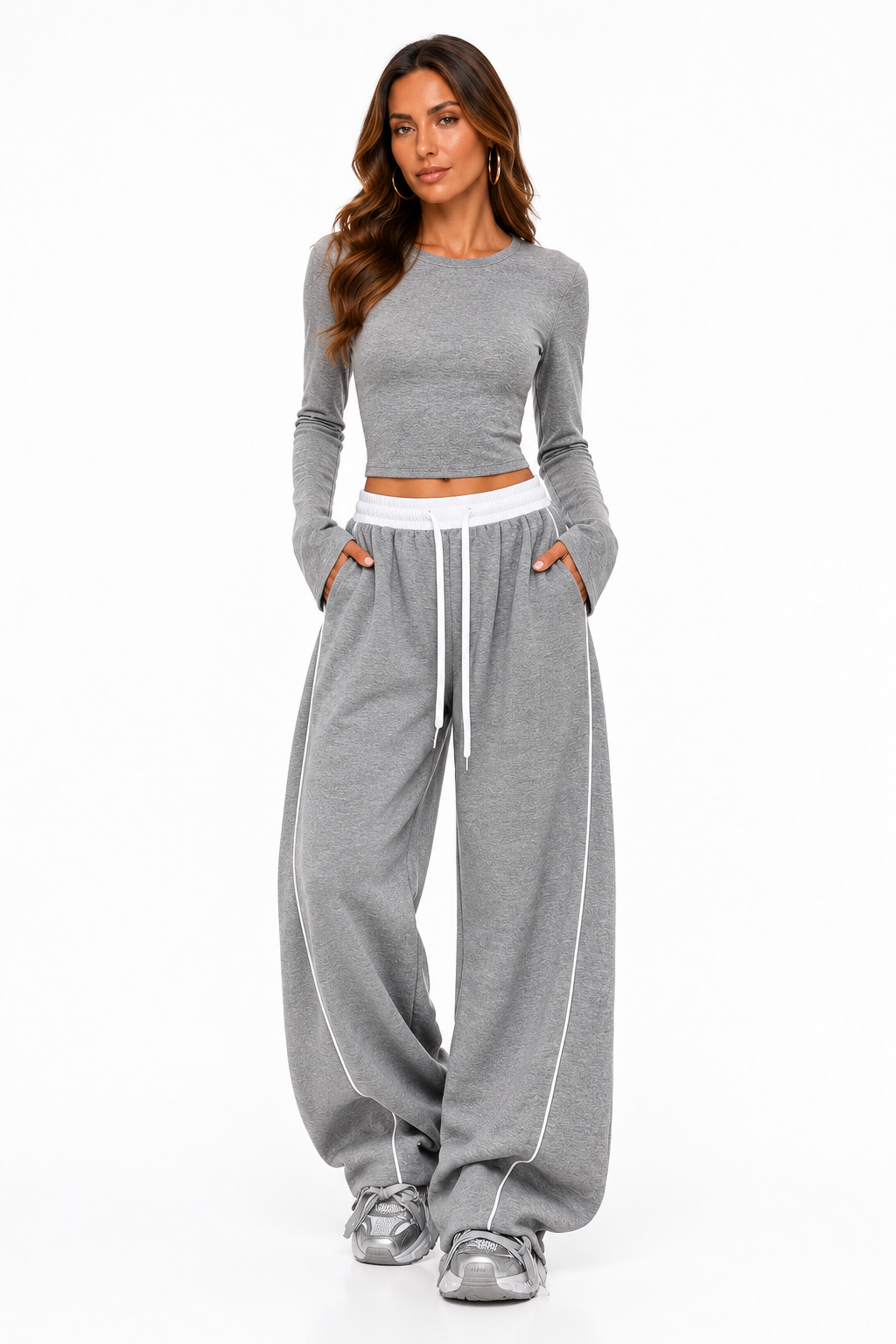 Loovay Riva Lounge Set met Wide Leg Broek