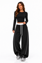 Loovay Riva Lounge Set met Wide Leg Broek