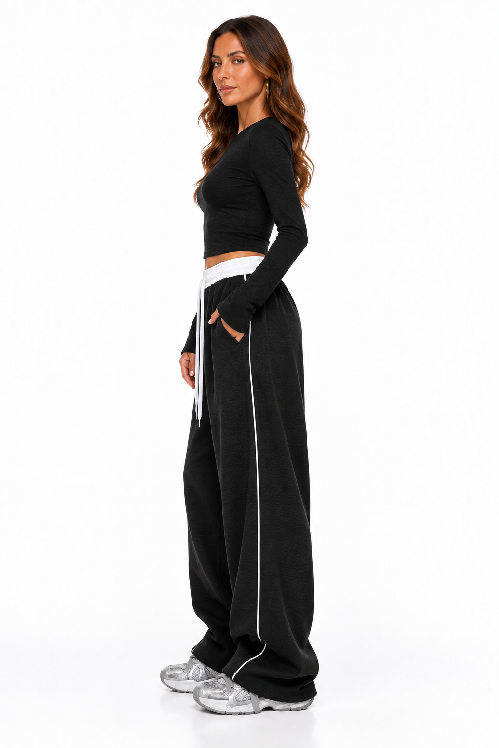 Loovay Riva Lounge Set met Wide Leg Broek