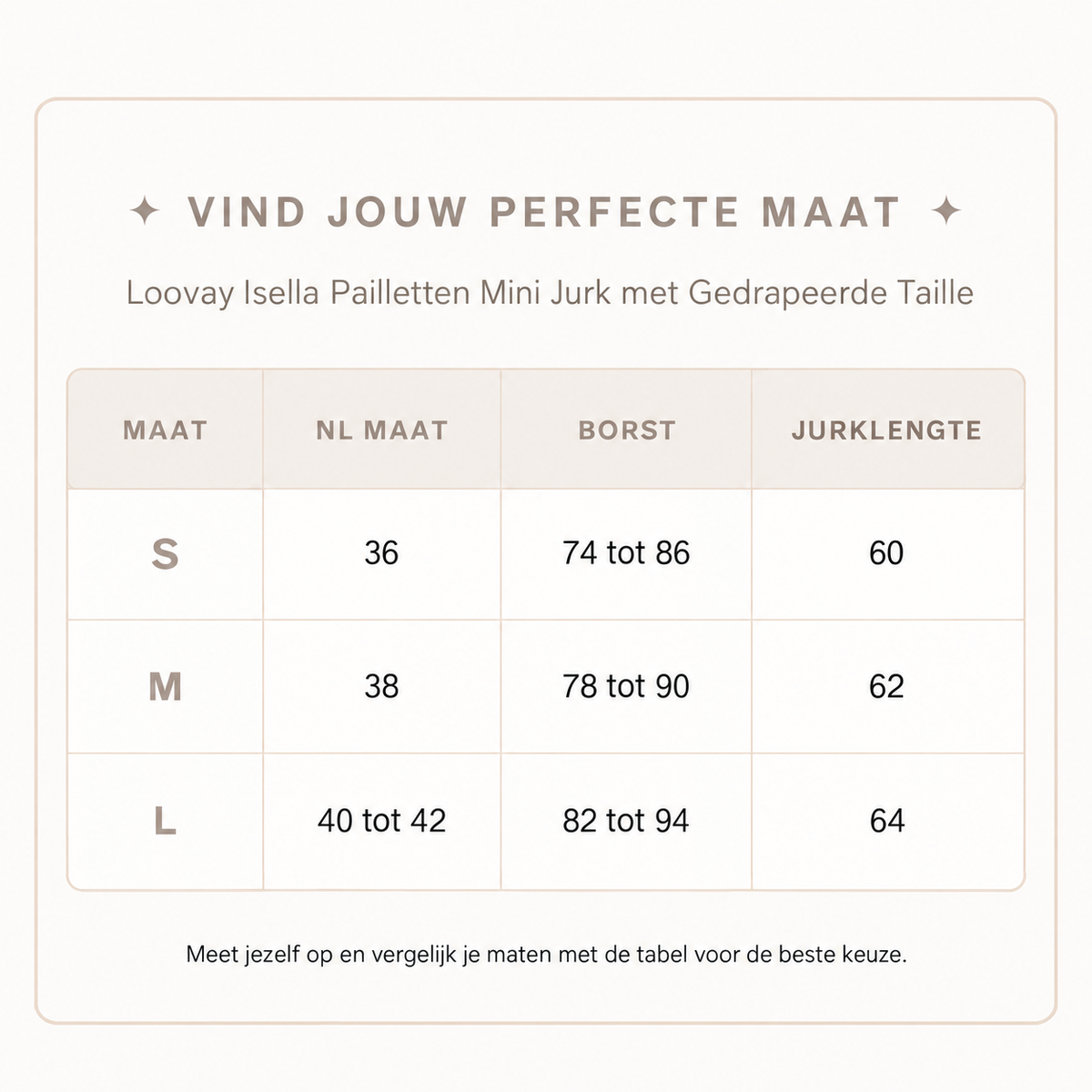 Loovay Isella Pailletten Mini Jurk met Gedrapeerde Taille