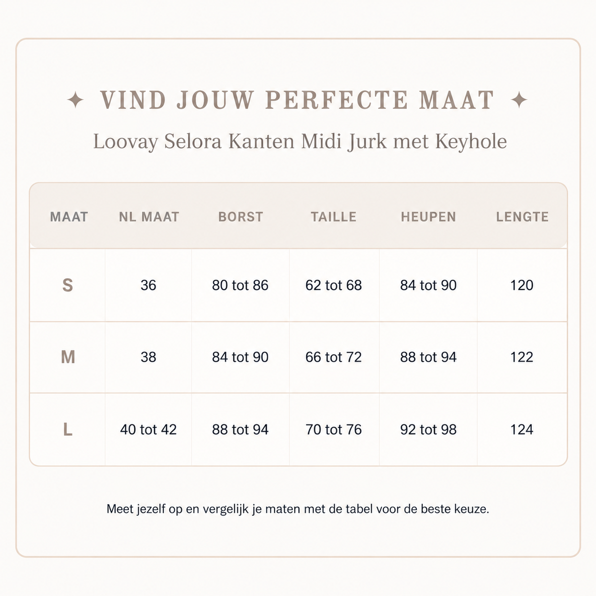 Loovay Selora Kanten Midi Jurk met Keyhole