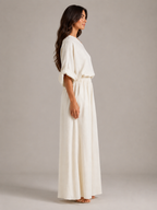 Loovay Aerelle Tweedelige Set, Asymmetrische Top en Wide Leg Broek