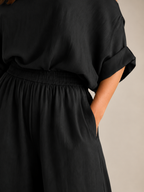Loovay Aerelle Tweedelige Set, Asymmetrische Top en Wide Leg Broek