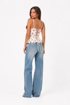 Loovay Fiorelle Top, Corset met Bloemenprint