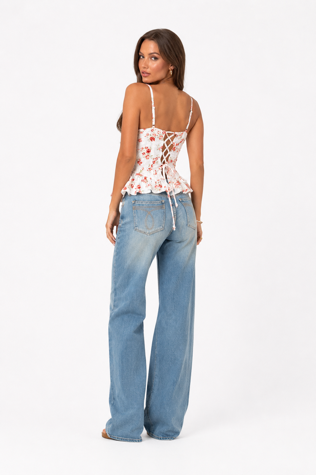Loovay Fiorelle Top, Corset met Bloemenprint