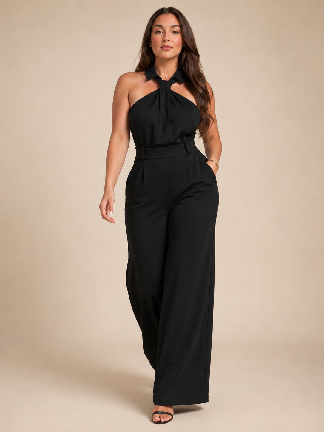 Loovay Halora Jumpsuit, Halterhals en Palazzo Broek