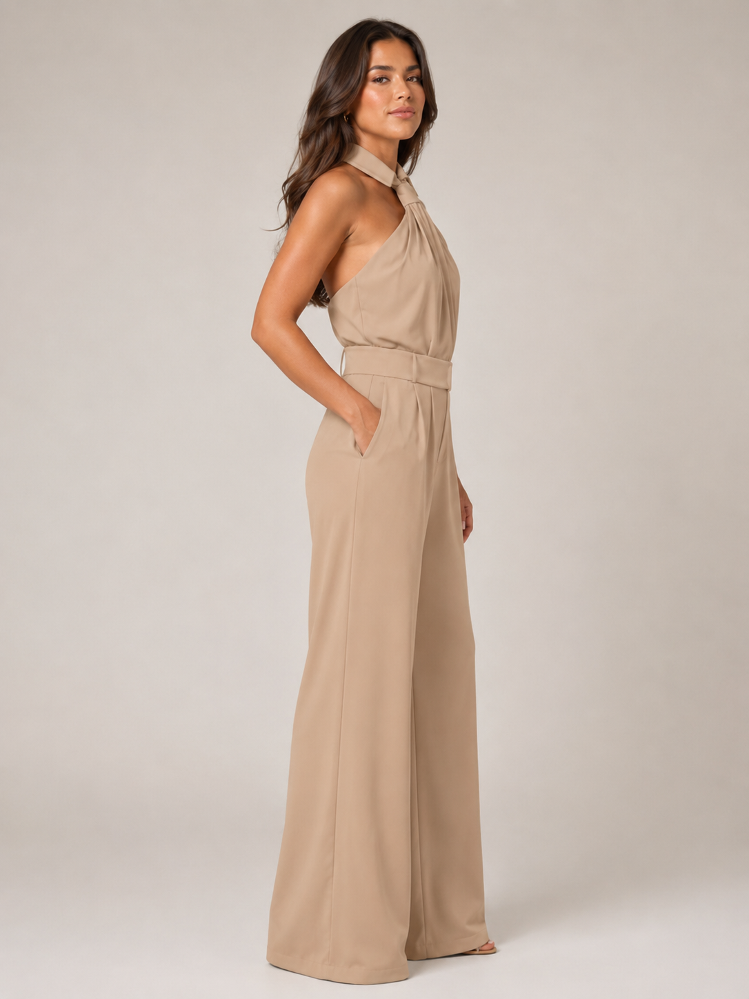 Loovay Halora Jumpsuit, Halterhals en Palazzo Broek
