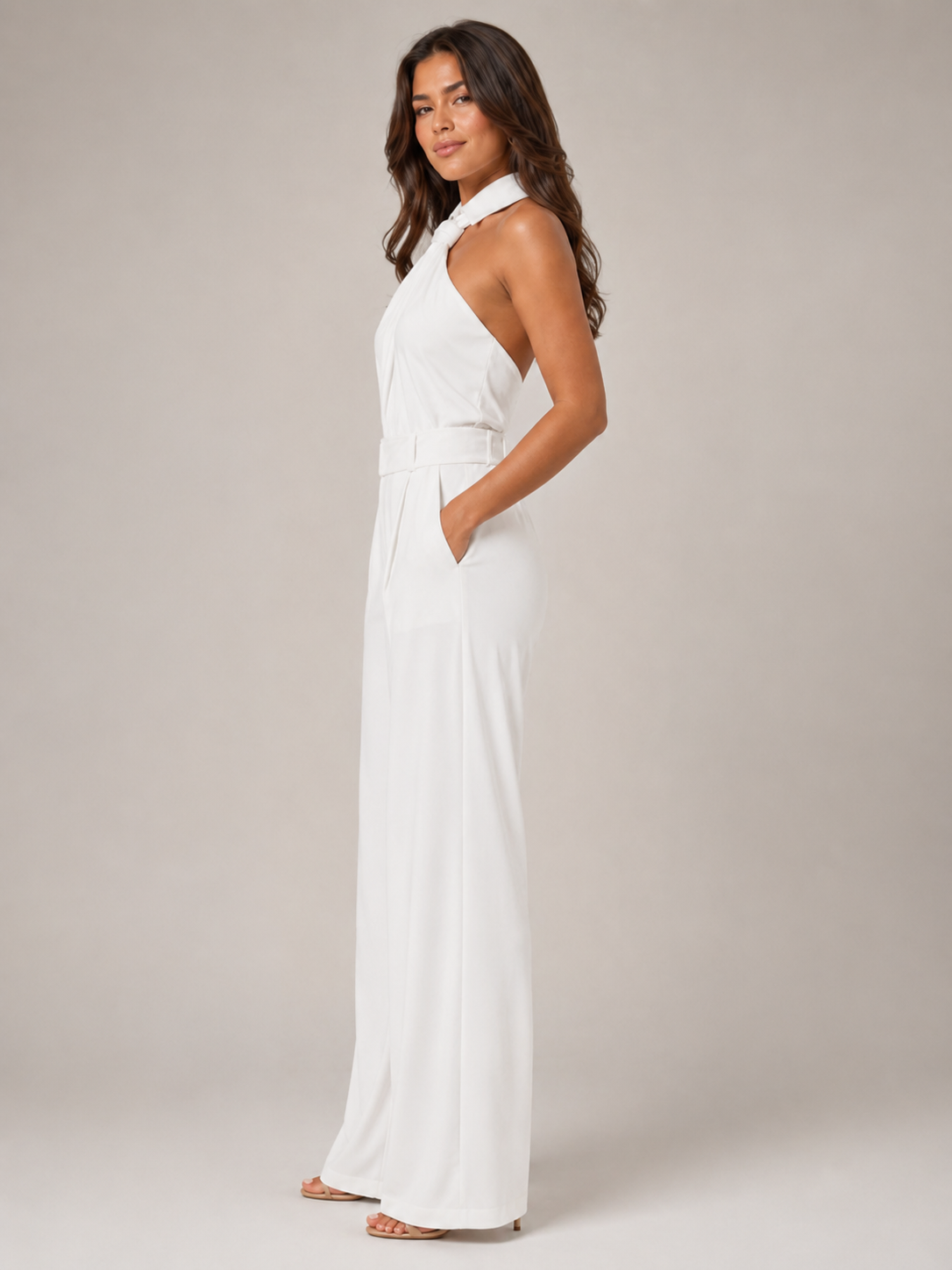 Loovay Halora Jumpsuit, Halterhals en Palazzo Broek