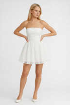 Loovay Celestia Jurk, Strapless Glitter Design