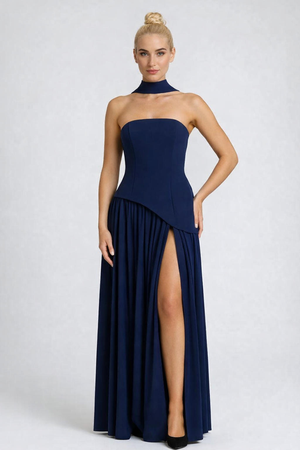 Loovay Arlienne Jurk, Strapless Asymmetrisch Design