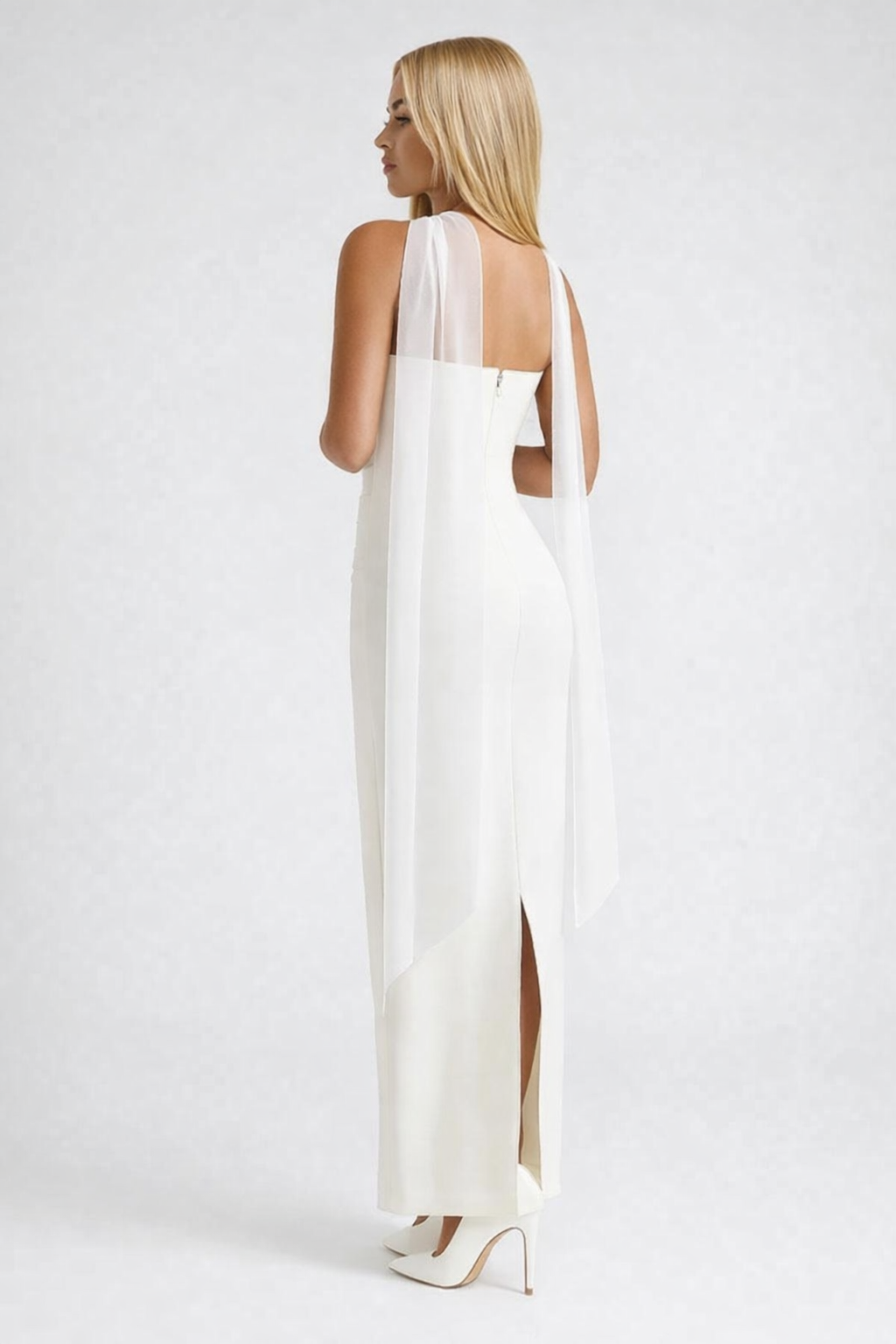 Loovay Selvaria Jurk, Strapless Sjaaldetail