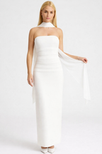 Loovay Selvaria Jurk, Strapless Sjaaldetail