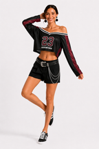 Loovay Virella Top, Cropped Streetwear met Statement Print