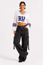Loovay Virella Top, Cropped Streetwear met Statement Print
